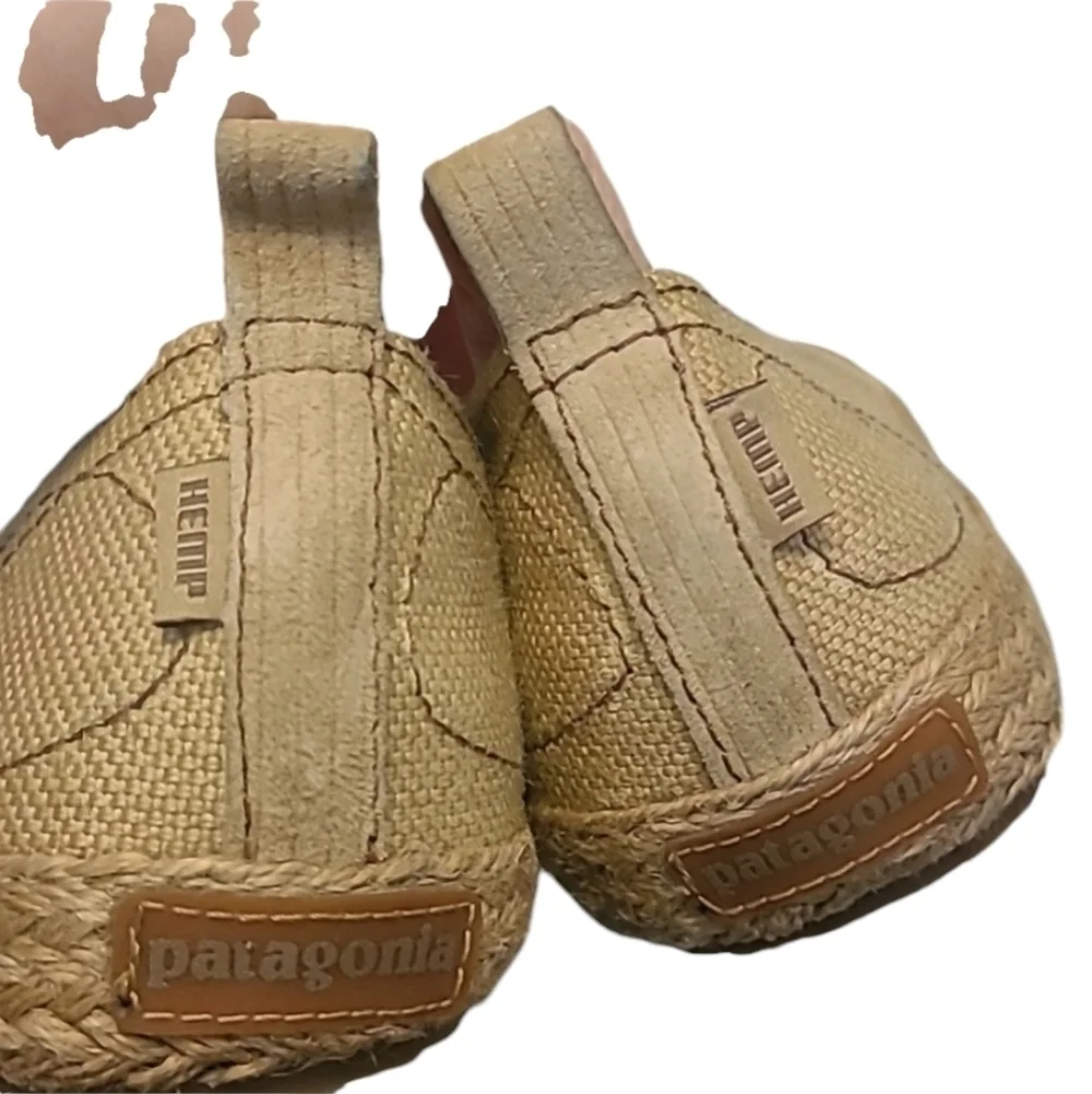 Patagonia Nuka retro khaki hemp canvas slip on flats shoes sz 7.5 new SH84
